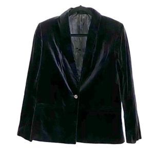 Vintage Velvet Blazer Ellen Tracey Black Size 7/8